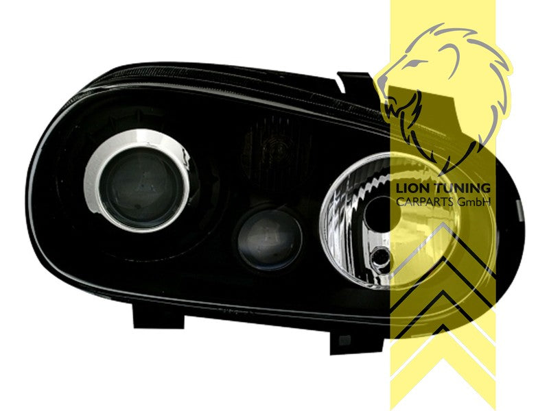 LTG Pair DEPO Headlights VW Golf 4 97-06 sedan Variant Cabrio R32 look black LHD