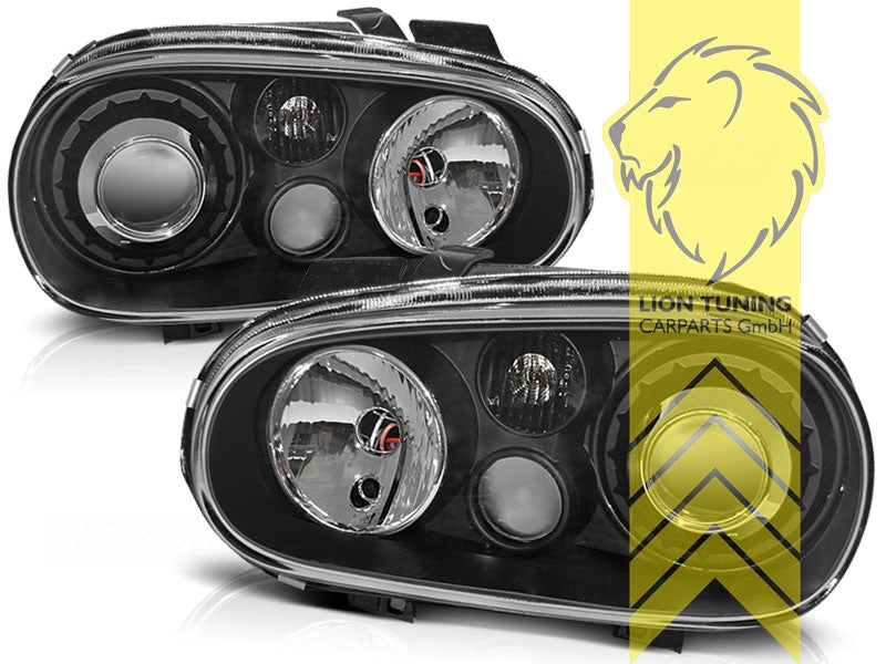 LTG Pair DEPO Headlights VW Golf 4 97-06 sedan Variant Cabrio R32 look black LHD