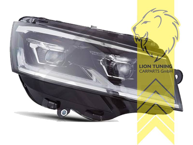 LT Pair LED DRL Halo Lightbar Headlights VW Bus T6 Facelift T6.1 Multivan Caravelle Transporter flatbed black LHD
