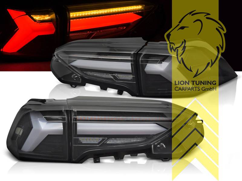 LT Pair LED DRL Dynamic Sequential Lightbar REAR LIGHTS Tail Lamps Toyota RAV4 A5 H5 black LHD
