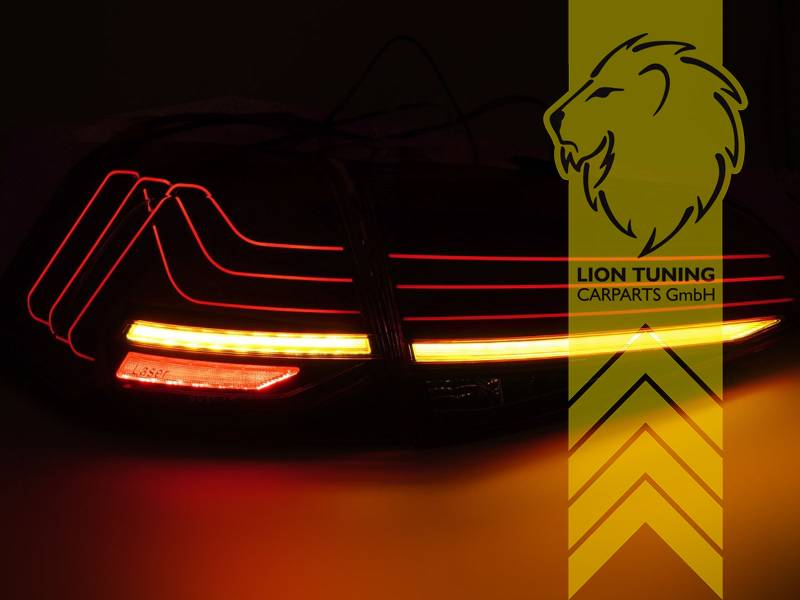 LT Pair LED DRL Lightbar REAR LIGHTS Tail Lamps VW Golf 7 black smoke 5G1 BE1 12-17 LHD