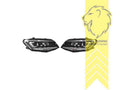 LTG Pair of Xenon HID Design Headlights Clear Glass for VW Caddy 4 2K SA 15-20 Black
