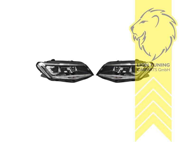 LTG Pair of Xenon HID Design Headlights Clear Glass for VW Caddy 4 2K SA 15-20 Black