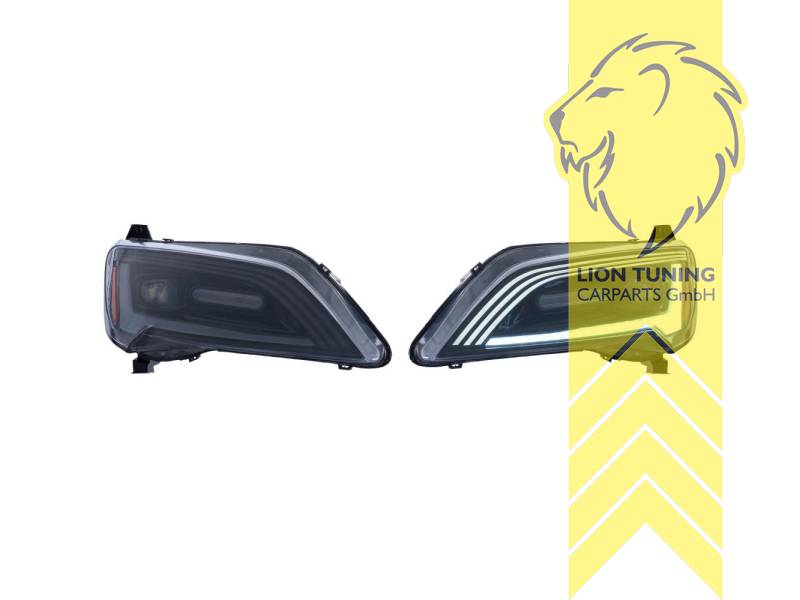LTG Pair of Full LED Headlights with DRL for Citroen Jumper / Fiat Ducato / Peugeot Boxer 250 Facelift - Black Dynamic