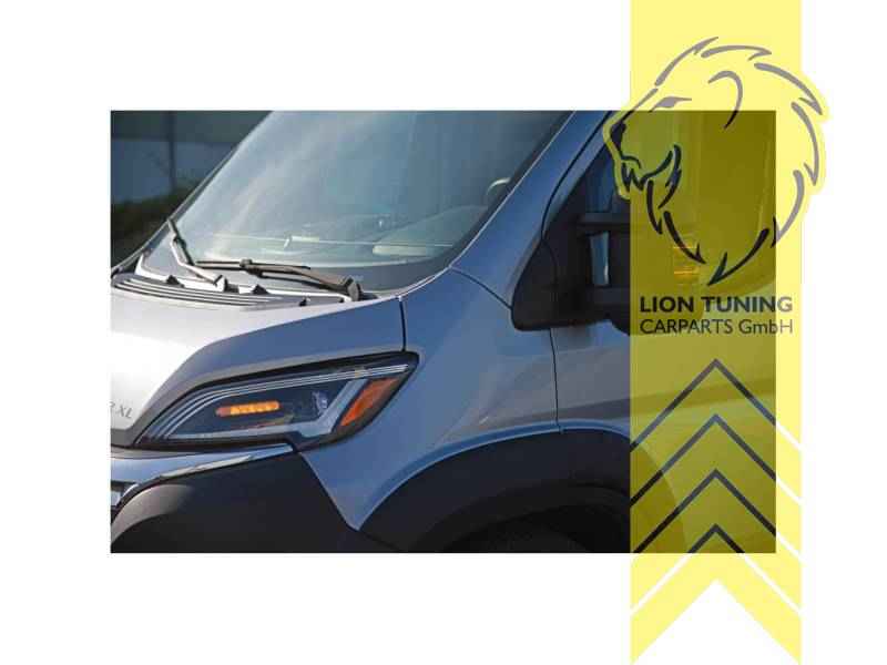 LTG Pair of Full LED Headlights with DRL for Citroen Jumper / Fiat Ducato / Peugeot Boxer 250 Facelift - Black Dynamic
