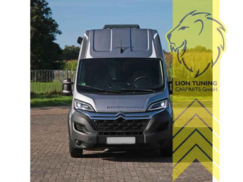 LTG Pair of Full LED Headlights with DRL for Citroen Jumper / Fiat Ducato / Peugeot Boxer 250 Facelift - Black Dynamic