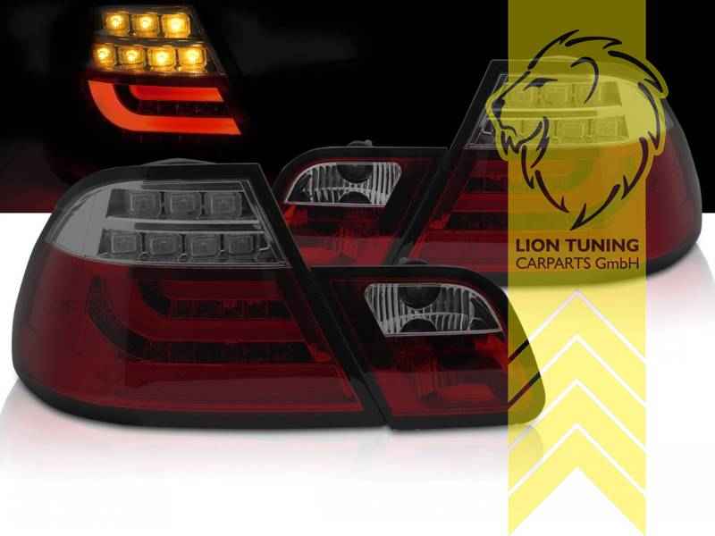 LTG Pair LED Rear Lights Taillights for BMW 3 Series E46 Coupe – Red / Black / Smoke 03/2003 - 06/2006 facelift