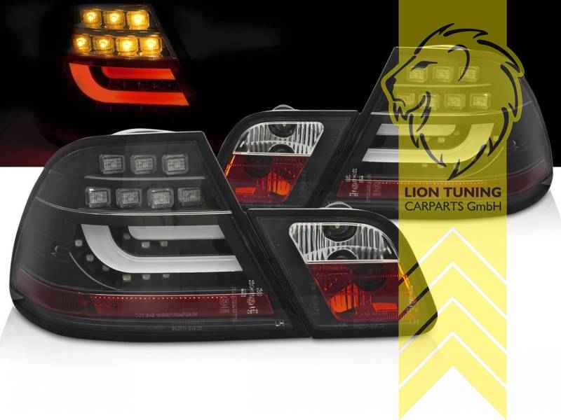 LTG Pair LED Rear Lights Taillights for BMW 3 Series E46 Coupe Facelift 03/2003 - 06/2006 – Black