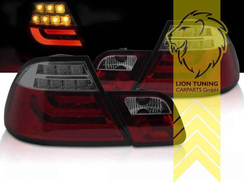 LTG Pair LED Rear Lights LED Taillights for BMW 3 Series E46 Coupe Pre-Facelift 04/1999 - 02/2003 – Red / Black / Smoke