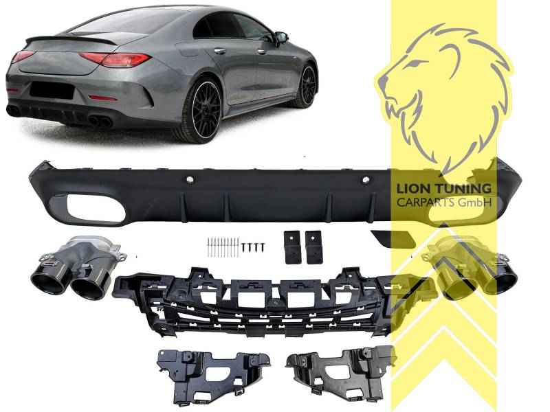 Rear Bumper Lower Spoiler Diffuser for Mercedes Benz CLS C257 – Gloss Black not for AMG Line 12/2017 - present