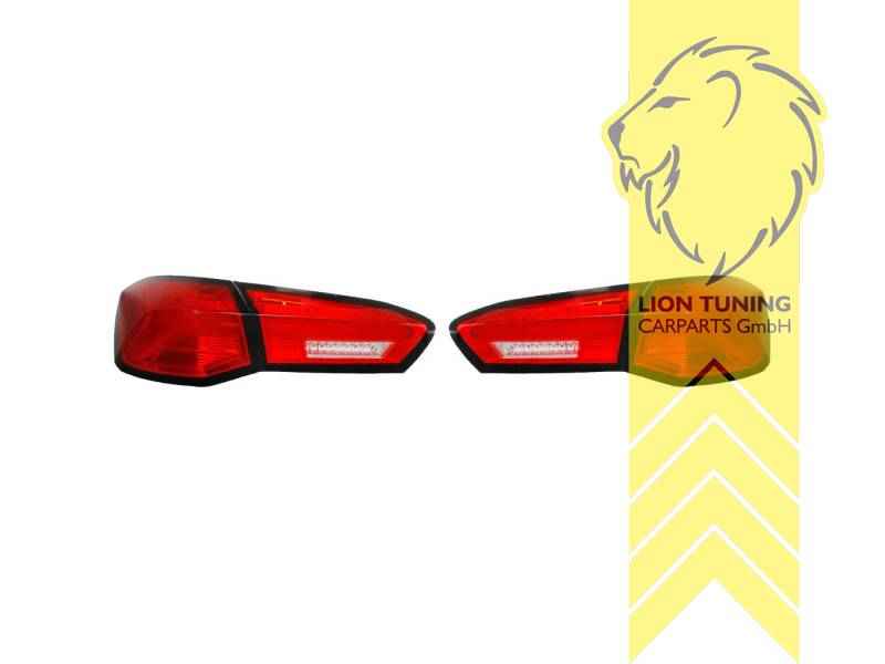 LTG Pair of Light Bar LED Taillights Rear Lights for Ford Focus 4 IV HN – Red / White