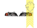 LTG EXPORT ONLY – Pair of Angel Eyes Headlights for BMW 5 Series E39 Sedan / Touring / M5 – Black