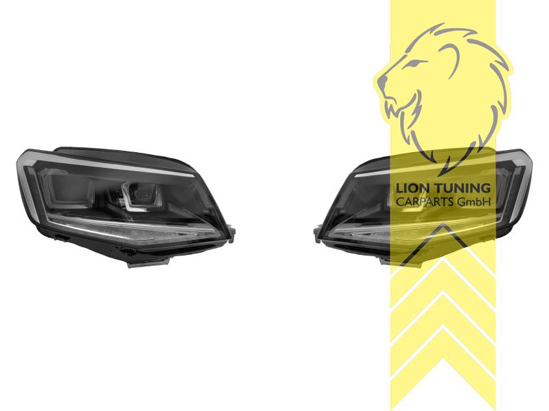 LTG Pair of Xenon HID Design Headlights Clear Glass for VW Caddy 4 IV 2K SA Panel Van Combi 15-20 Black
