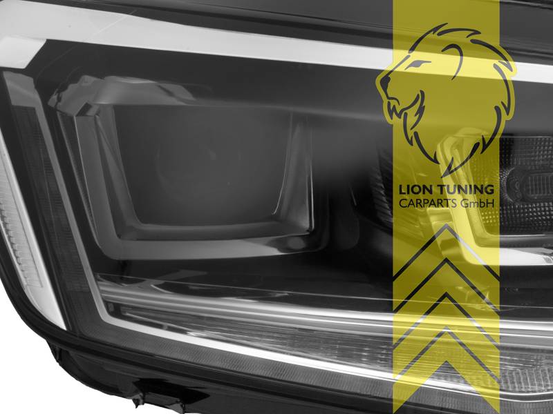 LTG Pair of Xenon HID Design Headlights Clear Glass for VW Caddy 4 IV 2K SA Panel Van Combi 15-20 Black