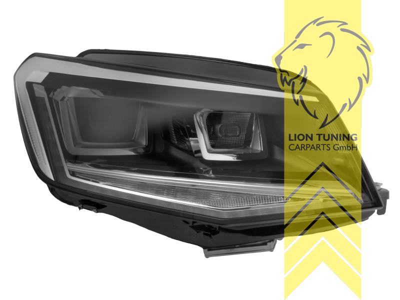 LTG Pair of Xenon HID Design Headlights Clear Glass for VW Caddy 4 IV 2K SA Panel Van Combi 15-20 Black