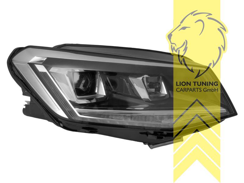 LTG Pair of Xenon HID Design Headlights Clear Glass for VW Caddy 4 IV 2K SA Panel Van Combi 15-20 Black