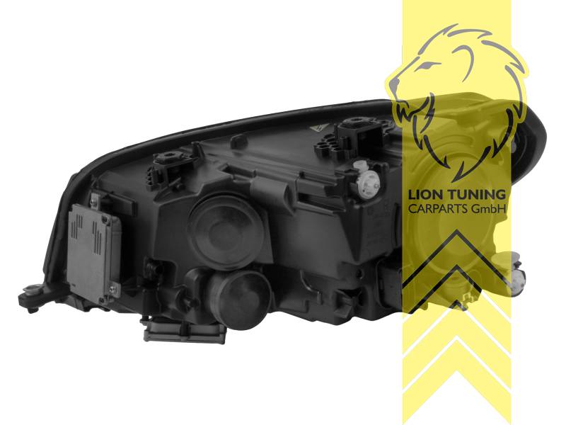 LTG Pair of Xenon HID Design Headlights Clear Glass for VW Caddy 4 IV 2K SA Panel Van Combi 15-20 Black