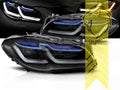 LTG Aftermarket EXPORT Full LED Headlights Genuine DRL for BMW F10 Sedan F11 Touring LCI - Black (Pair) LHD
