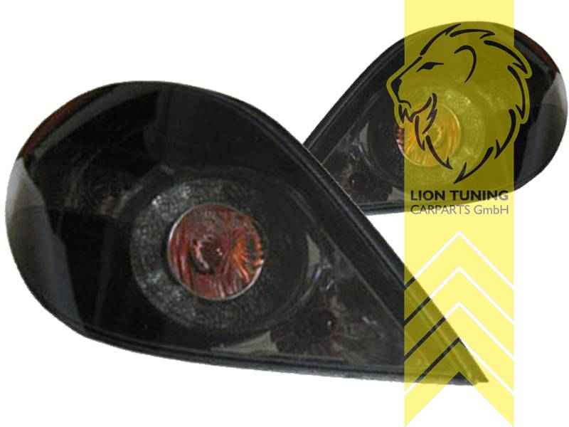 LTG LED Taillights Rear Lights for Peugeot 207CC Cabriolet - Black Smoke (Pair)