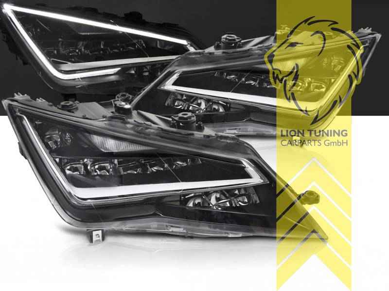 LTG Full LED Headlights Genuine DRL for Seat Leon 5F Sedan ST - Black (Pair) LHD