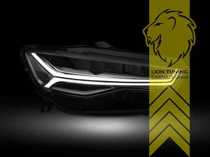 LTG Full LED Headlights Genuine DRL for Audi A6 C7 4G Sedan Avant - Black (Pair) LHD