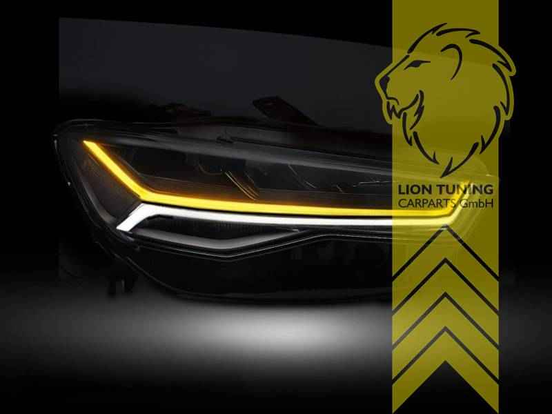 LTG Full LED Headlights Genuine DRL for Audi A6 C7 4G Sedan Avant - Black (Pair) LHD