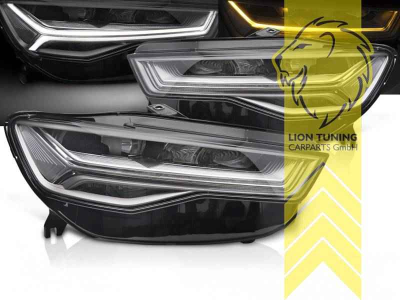 LTG Full LED Headlights Genuine DRL for Audi A6 C7 4G Sedan Avant - Black (Pair) LHD