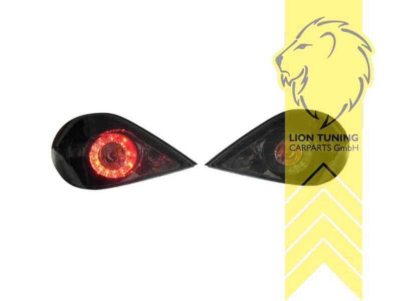 LTG LED Taillights Rear Lights for Peugeot 207CC Cabriolet - Black Smoke (Pair)