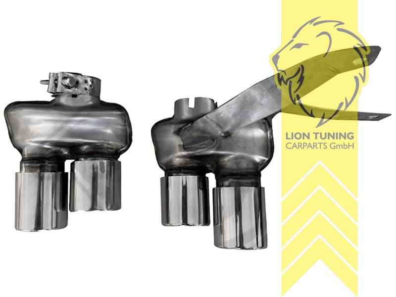 LTG Stainless Steel Exhaust Tailpipes Tips for Fiat 500 Type 312 - also for Abarth (Pair)