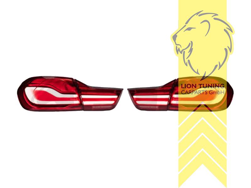 Light Bar LED Taillights BMW 4 Series F32 F33 F36 M4 F82 F83 Red - Pair view