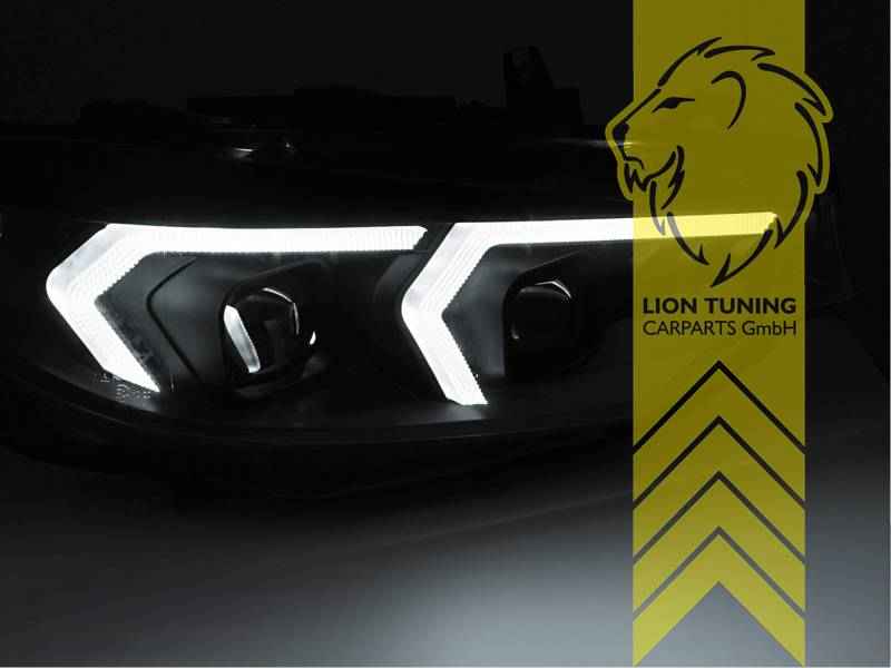 LTG Aftermarket Full LED Headlights Genuine DRL for BMW F32 Coupe F33 Convertible - Black (Pair) LHD