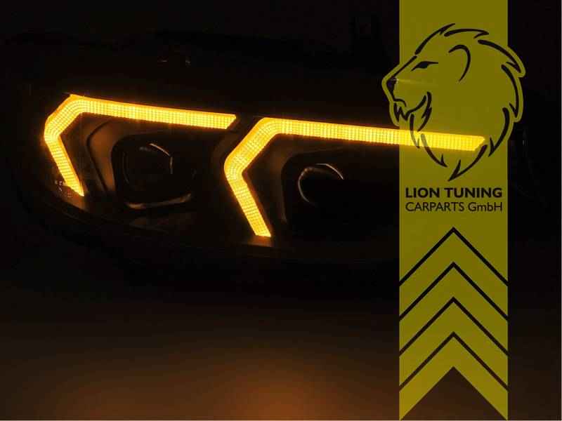 LTG Aftermarket Full LED Headlights Genuine DRL for BMW F32 Coupe F33 Convertible - Black (Pair) LHD