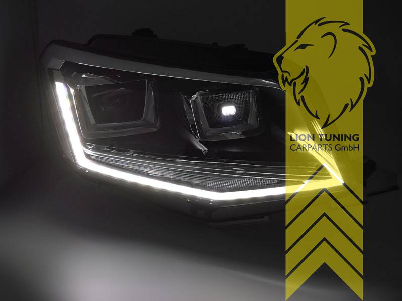 Full LED Headlights Genuine DRL VW Caddy 4 SA Black - DRL amber