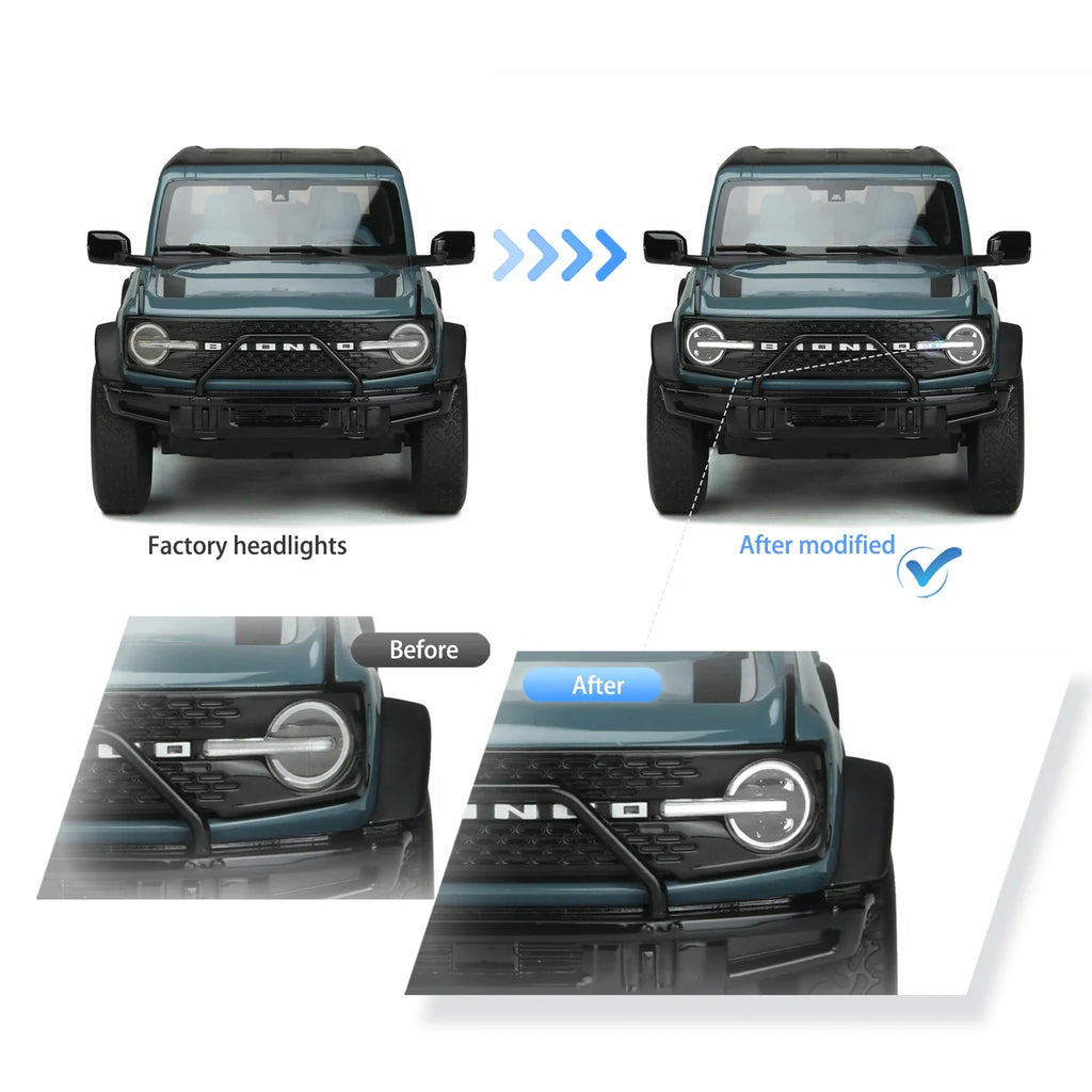 VLAND 20-24 Ford Bronco Full LED Projector RGB Headlights - Streamer led effect LHD