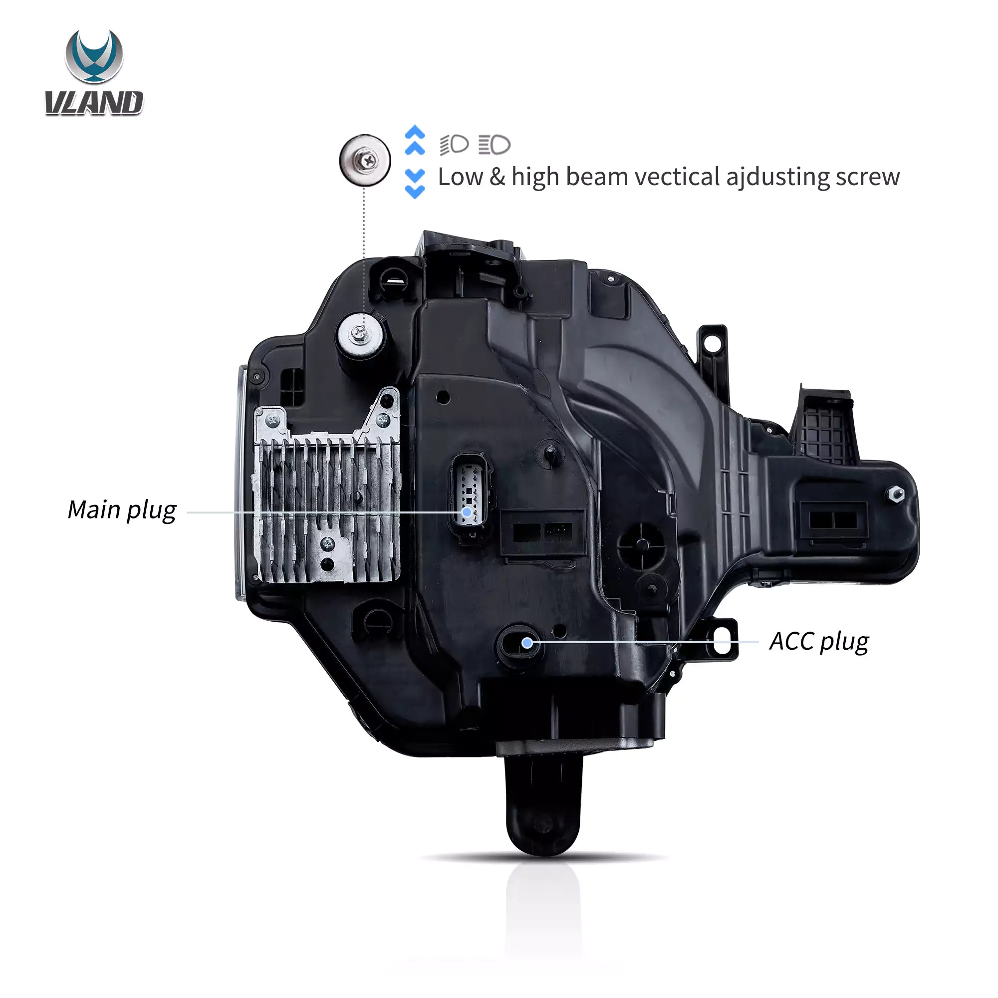 VLAND 20-24 Ford Bronco Full LED Projector RGB Headlights - Streamer led effect LHD