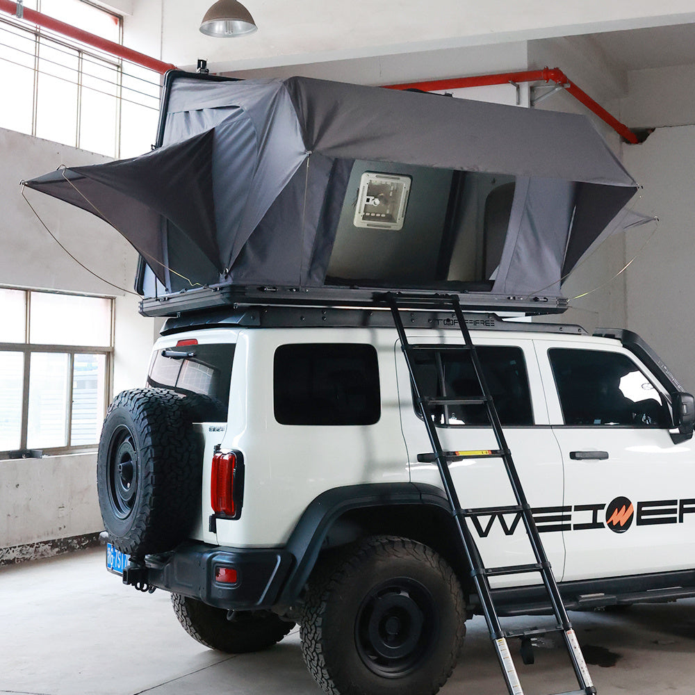 WEIER Vehicle Car Rooftop Tent - For Car / RV / Pickup / Van / Camper / 4x4 + Ladder + 7cm Mattress + Light + Shoe Bag