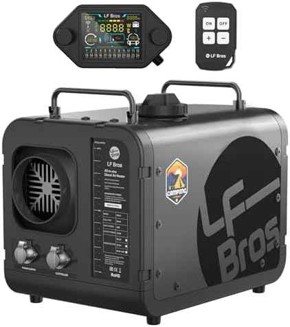 LF Bros Diesel Heater 5 KW- 12V/220V-240V Air Diesel Parking Space Heater with Plateau Mode, Come with Timer LCD Display Remote Control, Night Heater Diesel for Campervan Garage Workshop