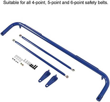 Seat Belt Harness Bar Kit, 49in Racing Safety Seat Belt Chassis Roll Harness Bar Rod Kit Stainless Steel Universal (Blue)