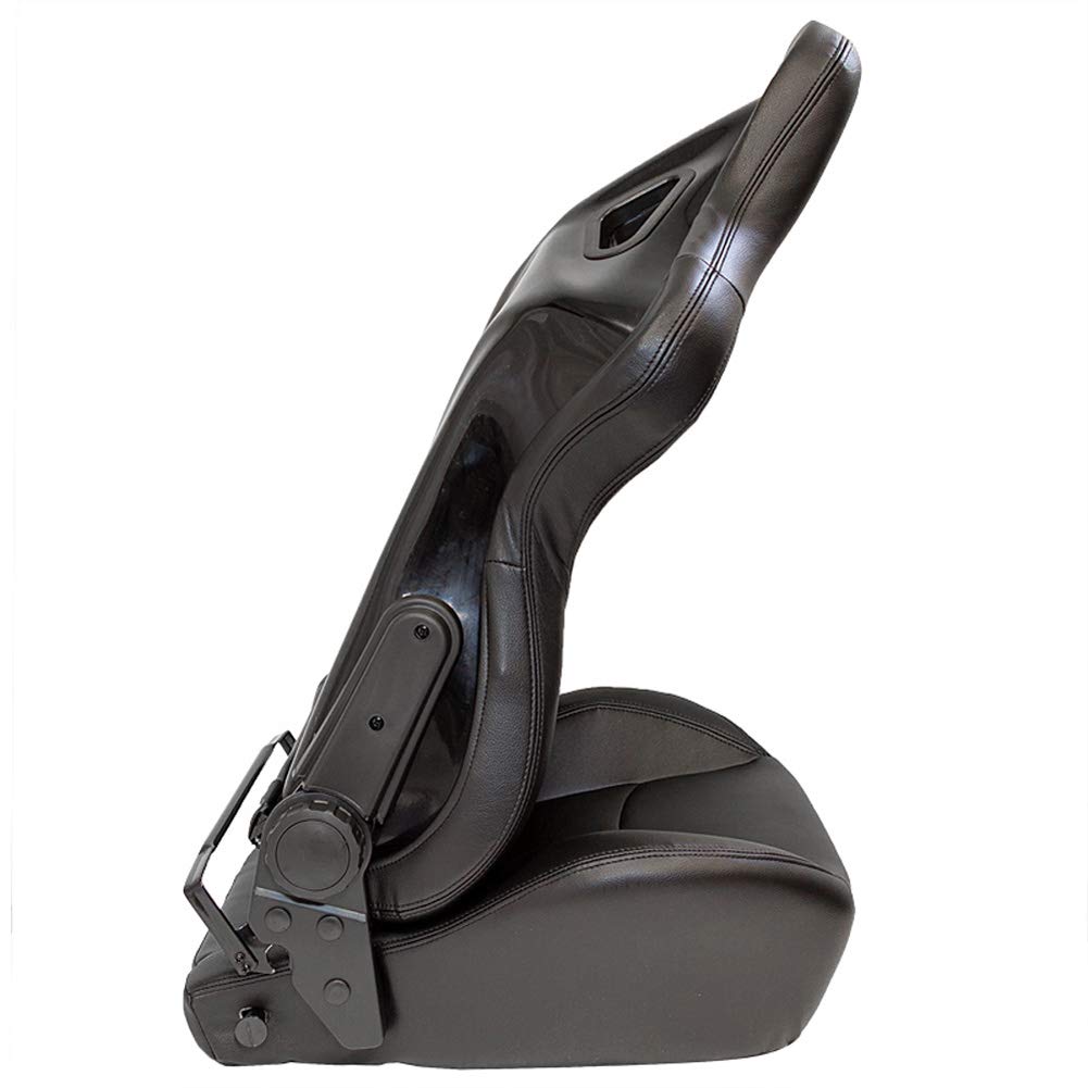 AutoStyle Sport seat 'Classic' - Black Synthetic leather - Non-reclinable back-rest - incl. slides