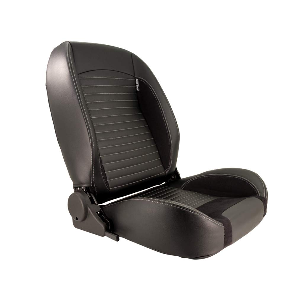 AutoStyle Sport seat 'Classic' - Black Synthetic leather - Non-reclinable back-rest - incl. slides