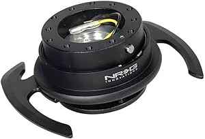 NRG Innovations NRG-SRK-700BK GEN 4.0 Steering Wheel Quick Release Kit Adapter, Black Body/Black Ring With Handles &amp; 6x70 and 6x74mm Bolt Patterns