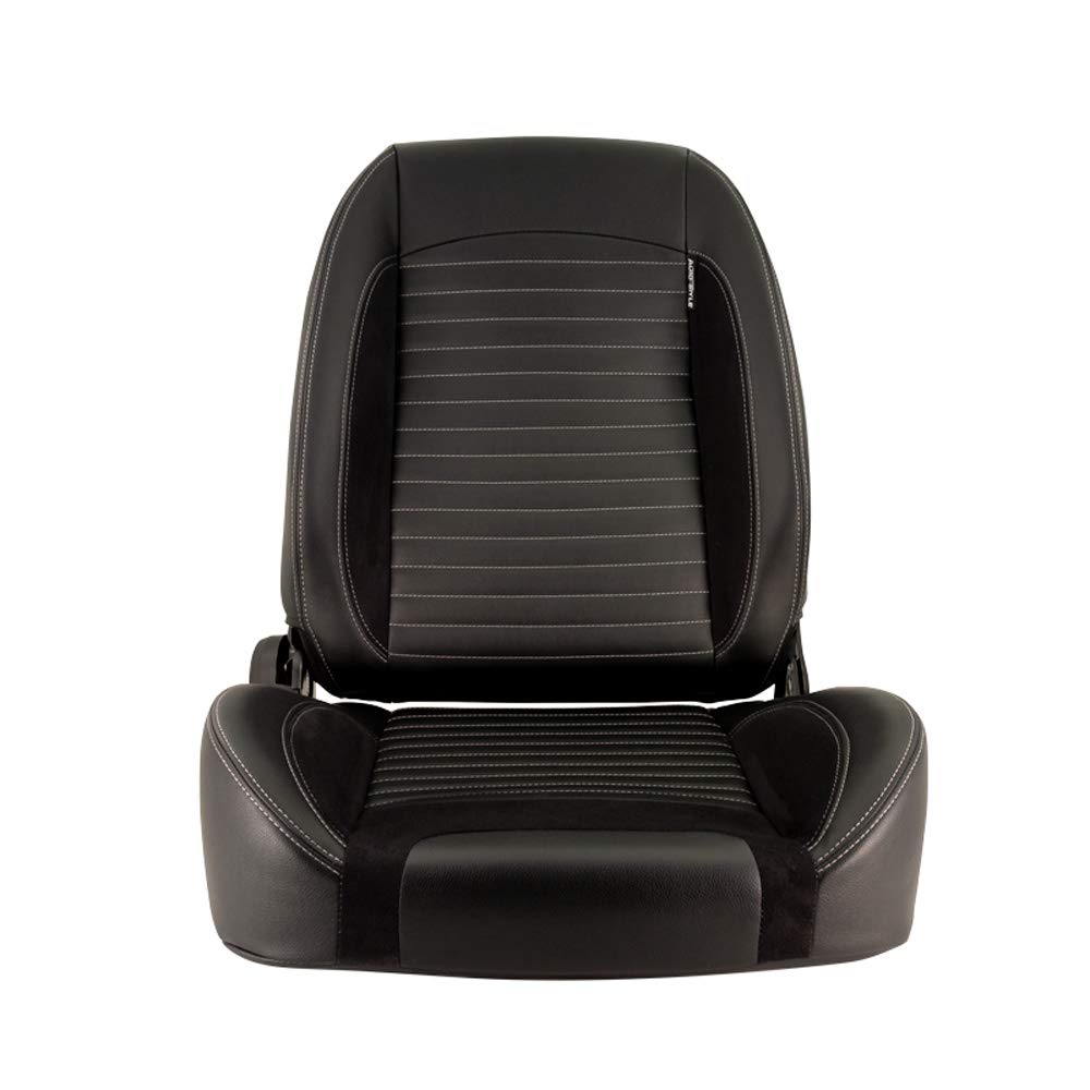 AutoStyle Sport seat 'Classic' - Black Synthetic leather - Non-reclinable back-rest - incl. slides