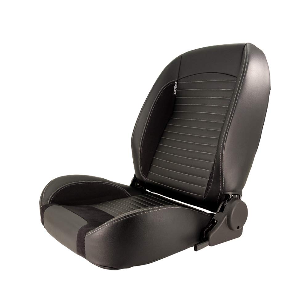 AutoStyle Sport seat 'Classic' - Black Synthetic leather - Non-reclinable back-rest - incl. slides