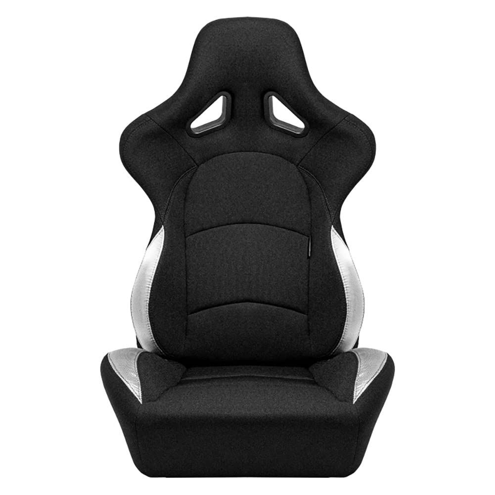 AutoStyle Sport seat 'Classic' - Black Synthetic leather - Non-reclinable back-rest - incl. slides