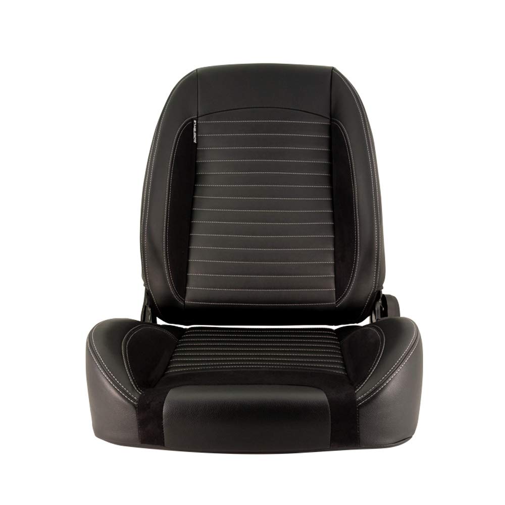 AutoStyle Sport seat 'Classic' - Black Synthetic leather - Non-reclinable back-rest - incl. slides