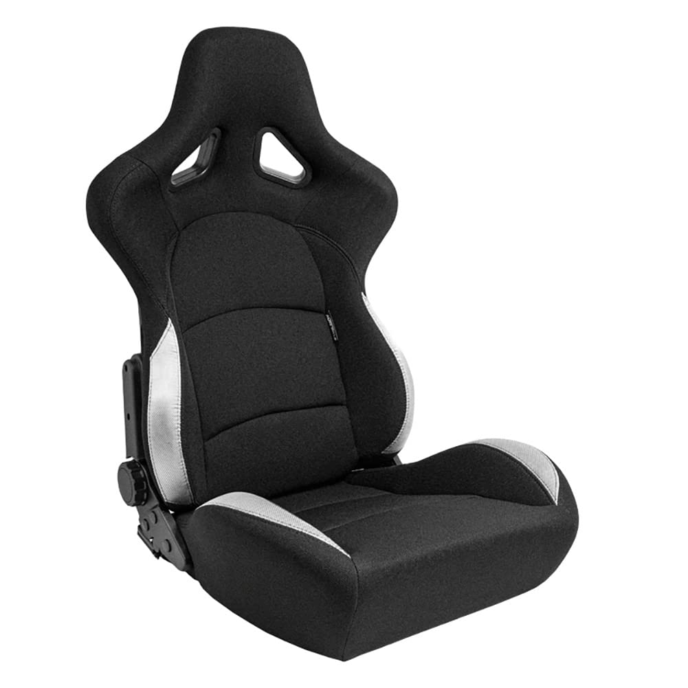AutoStyle Sport seat 'Classic' - Black Synthetic leather - Non-reclinable back-rest - incl. slides