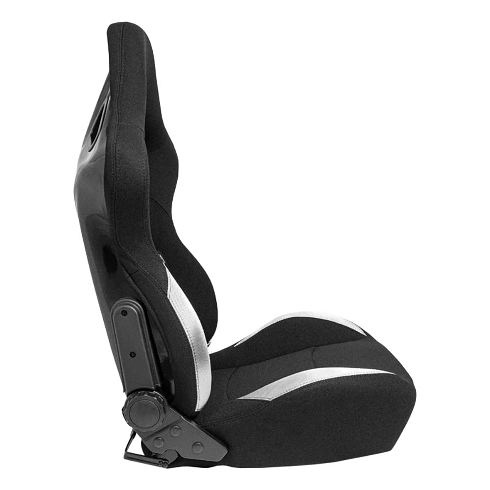 AutoStyle Sport seat 'Classic' - Black Synthetic leather - Non-reclinable back-rest - incl. slides