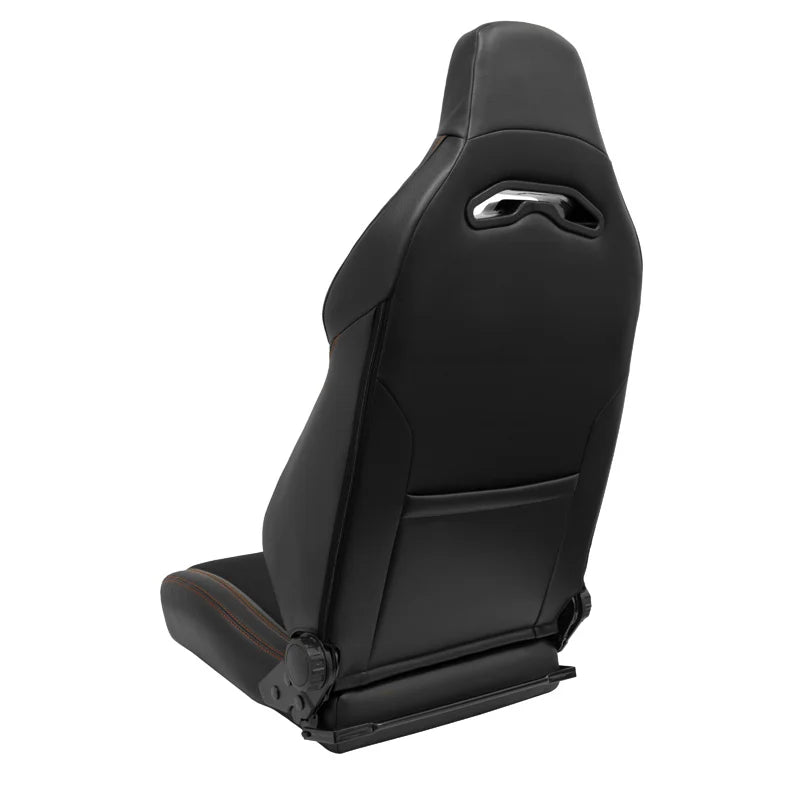 ATS x1 Universal Sports Bucket Seat Black Real Leather & Alcantara Red stitch