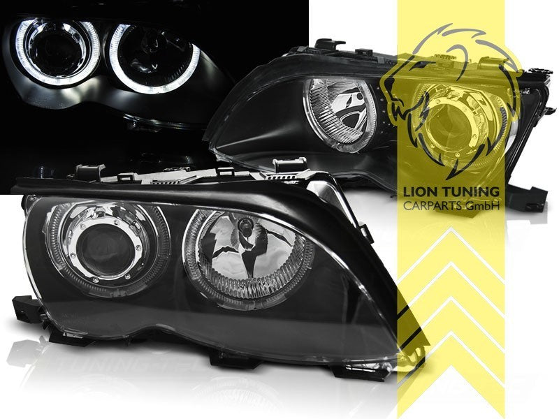 LTG Aftermarket CCFL Angel Eyes Headlights for BMW E46 Sedan Touring FL 01+ LHD