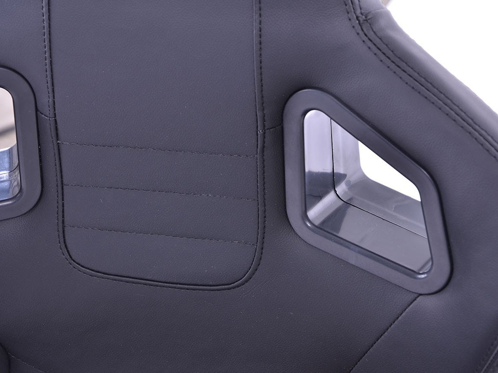 FKA Pair Universal Car Van Camper Bucket Seats black silver diam stitch edition